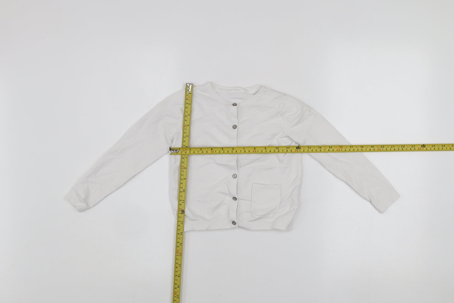 Next Girls Ivory Cotton Blend Button Cardigan 3-4 Years