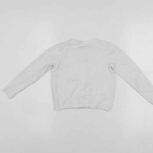 Next Girls Ivory Cotton Blend Button Cardigan 3-4 Years