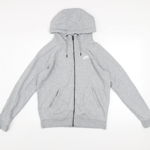 Nike Men's Grey S Full Zip Hooded Basic Jacket