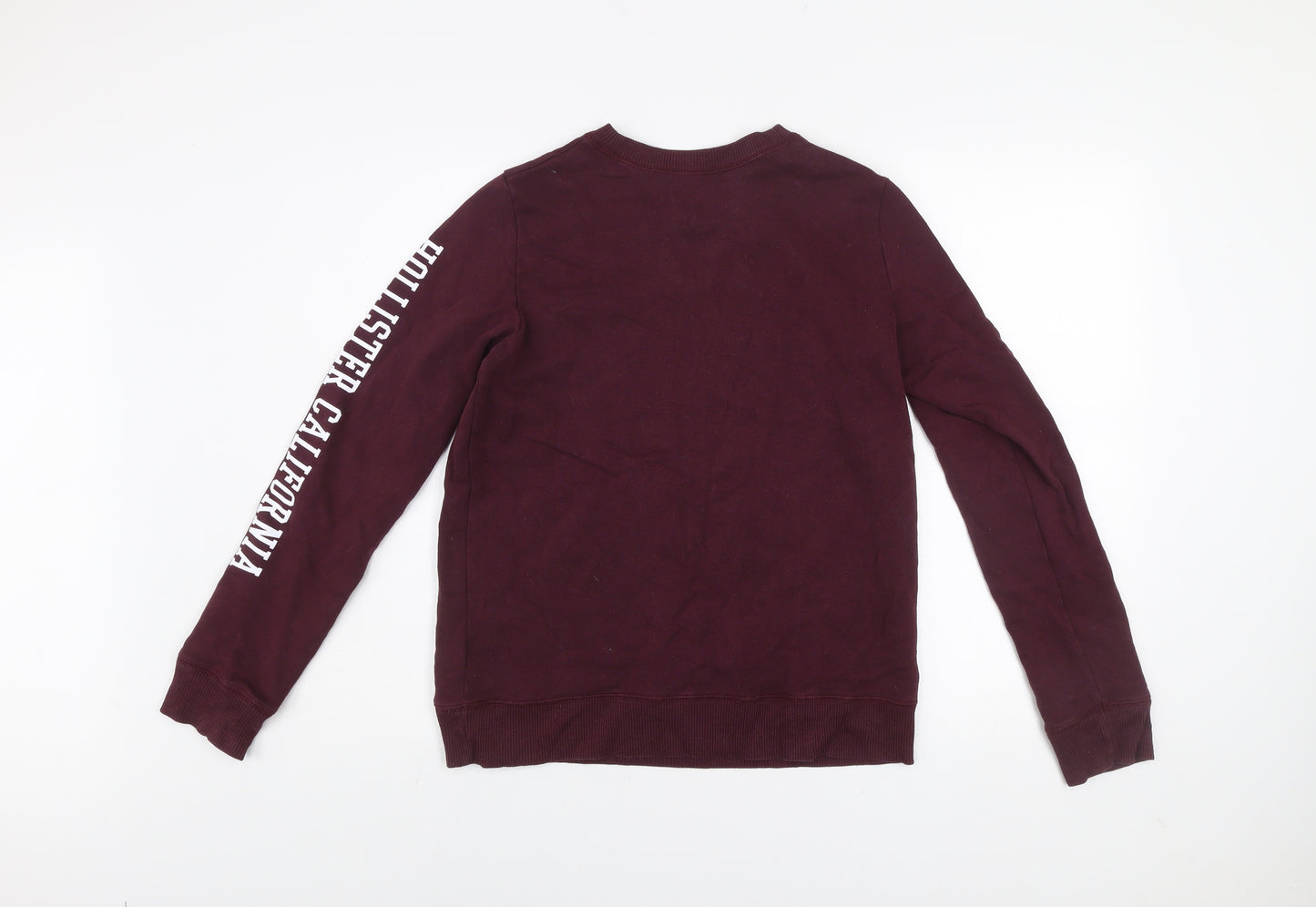 Hollister Men's Brown Logo Sweatshirt Small Regular Fit Crew Neck