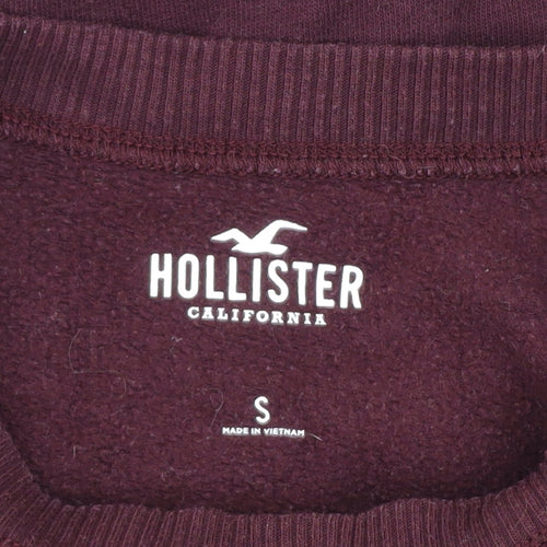 Hollister Men's Brown Logo Sweatshirt Small Regular Fit Crew Neck