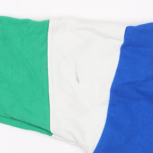 Dunnes Stores Girls Blue Colourblock Basketball Henley Sweatshirt 6-7 Years