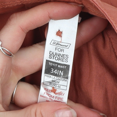 St. Bernard Men's Orange Cargo Shorts 34in Cotton Blend Casual