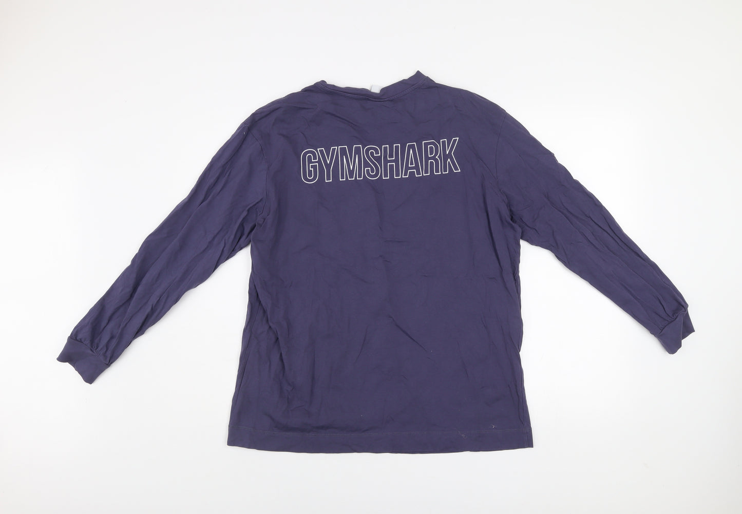 Gymshark Men's Blue Long Sleeve Cotton Top Size M Casual Sportswear