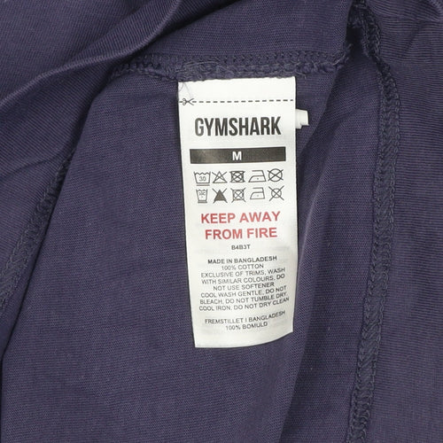 Gymshark Men's Blue Long Sleeve Cotton Top Size M Casual Sportswear