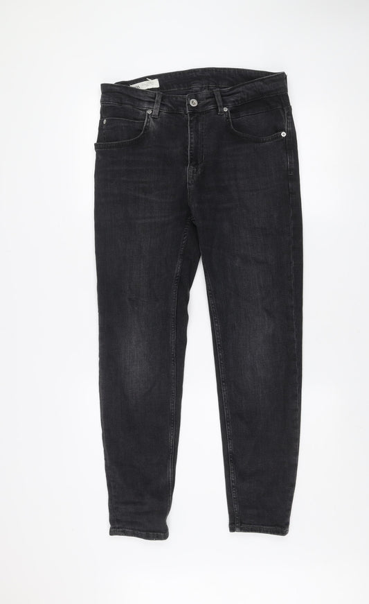 Zara Mens Black Slim Fit Skinny Jeans Size 31 Regular Denim