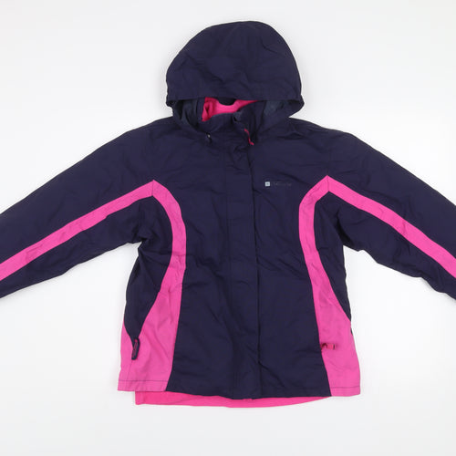 Mountain Warehouse Girls Blue Pink 11-12 Years 3-in-1 Hooded Waterproof Jacket