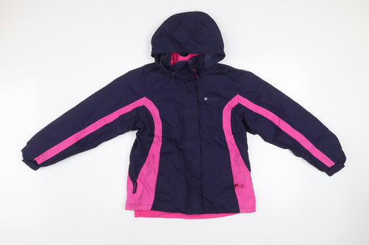 Mountain Warehouse Girls Blue Pink 11-12 Years 3-in-1 Hooded Waterproof Jacket