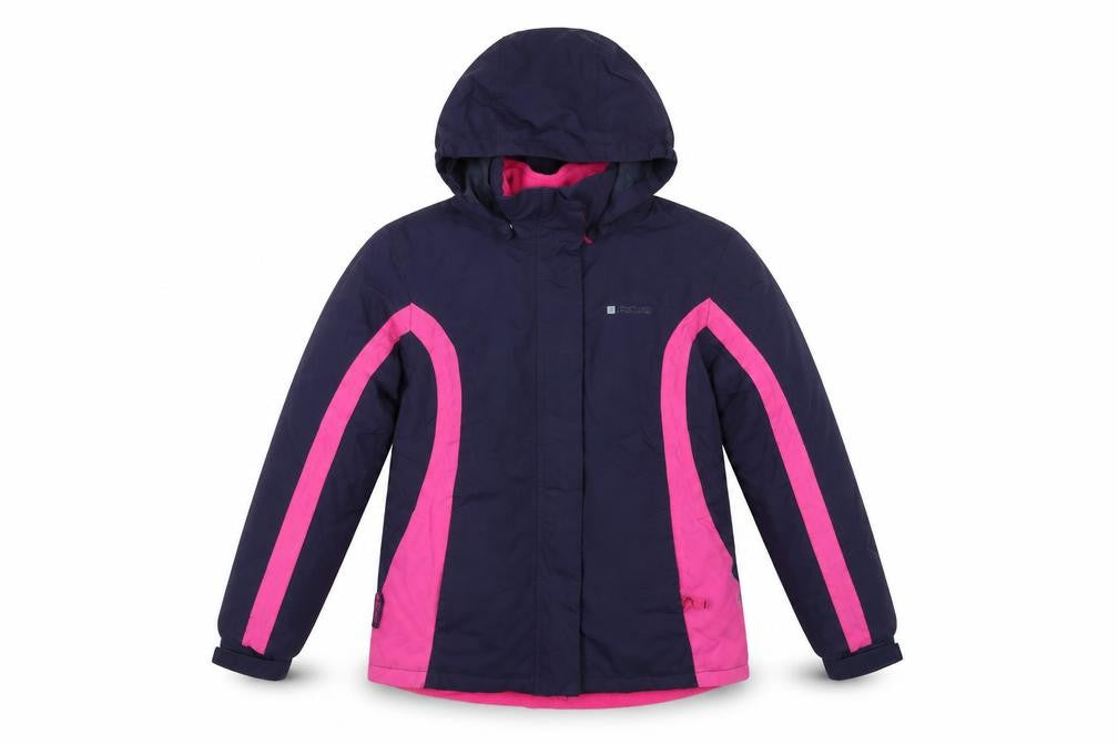 Mountain Warehouse Girls Blue Pink 11-12 Years 3-in-1 Hooded Waterproof Jacket