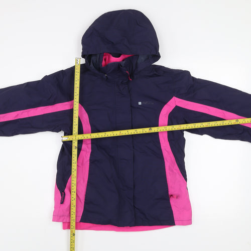 Mountain Warehouse Girls Blue Pink 11-12 Years 3-in-1 Hooded Waterproof Jacket