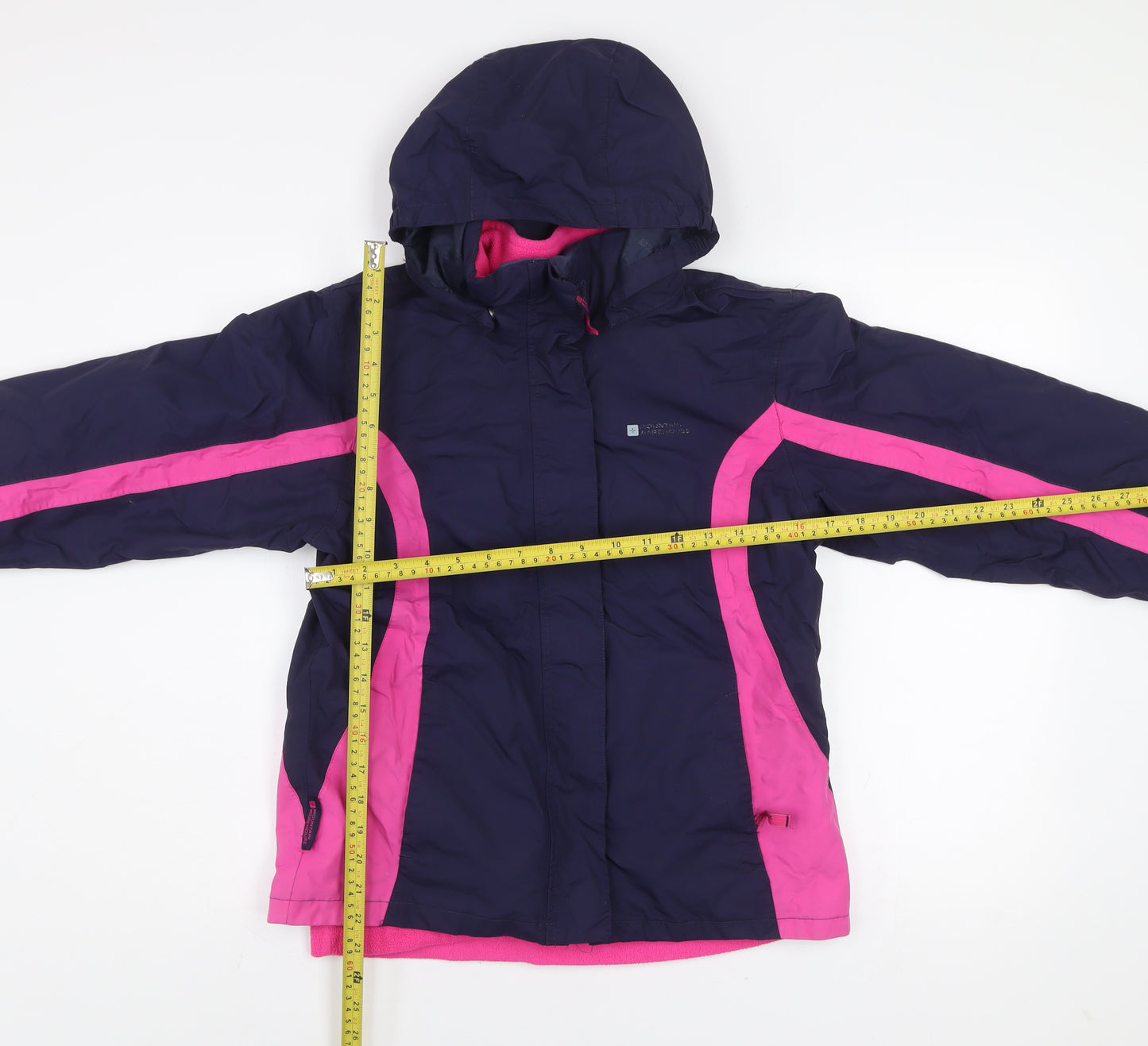 Mountain Warehouse Girls Blue Pink 11-12 Years 3-in-1 Hooded Waterproof Jacket