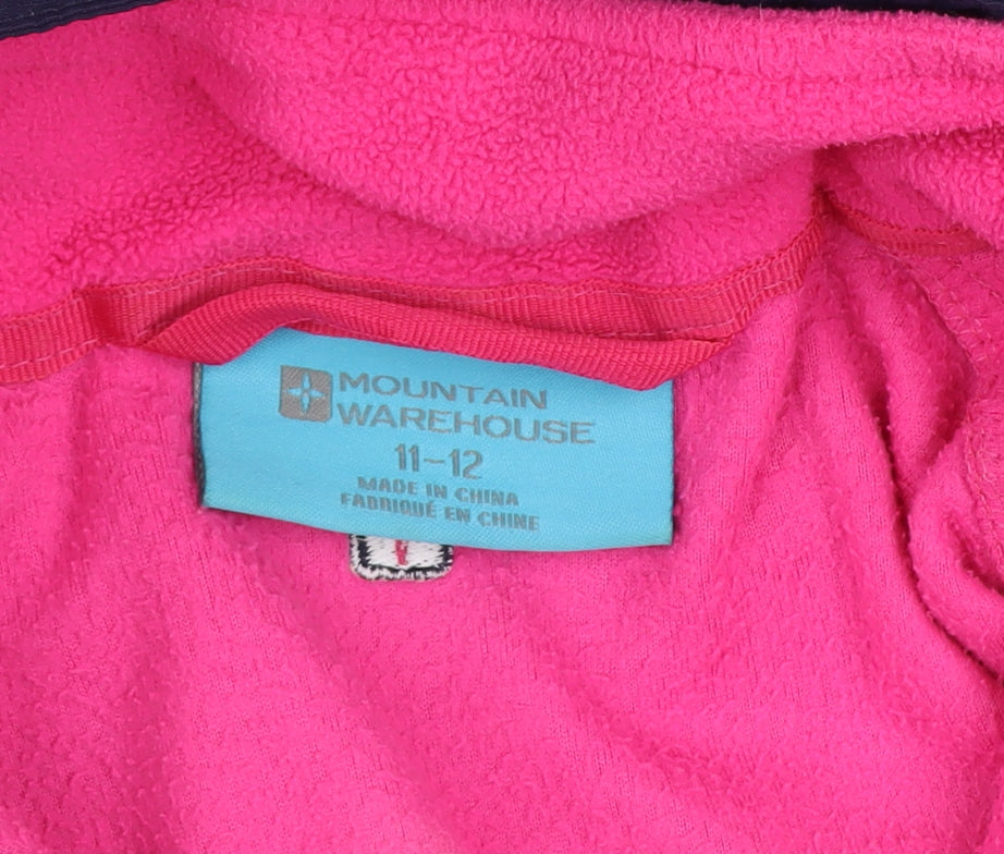 Mountain Warehouse Girls Blue Pink 11-12 Years 3-in-1 Hooded Waterproof Jacket