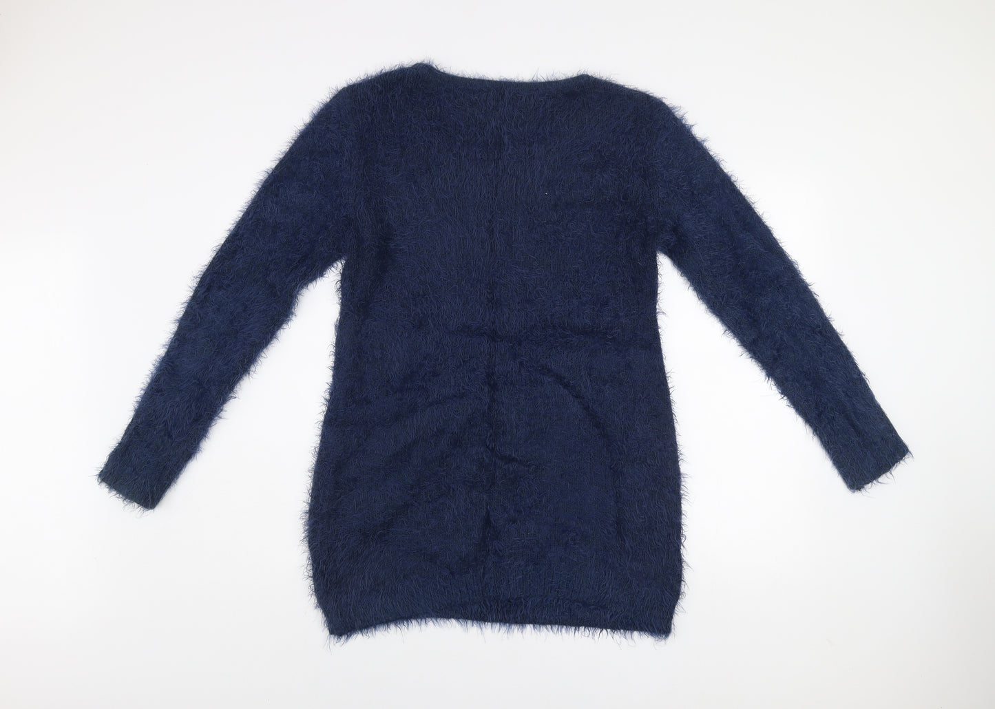 Quiz Women’s Blue Fluffy Heart Jumper Dress Size L