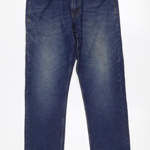 Dunnes Stores Men's Dark Blue Straight Jeans 34W 30L Cotton Denim