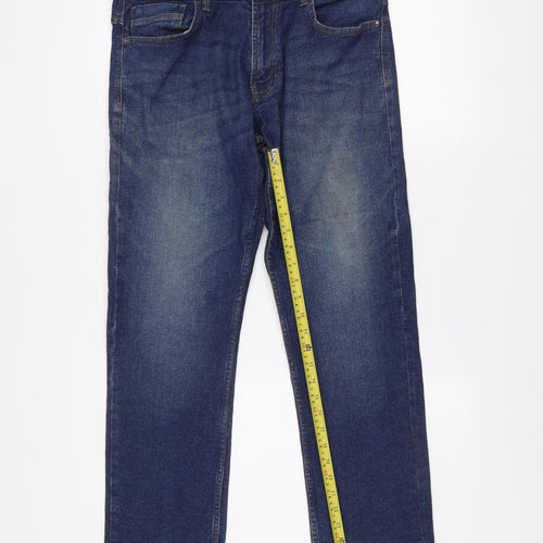 Dunnes Stores Men's Dark Blue Straight Jeans 34W 30L Cotton Denim