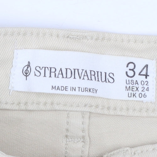 Stradivarius Women’s Beige High Rise Straight Jeans Size 6