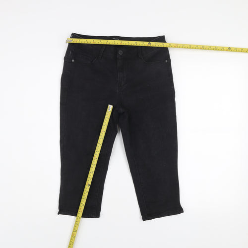 Vero Moda Women Black Cropped Slim Fit Denim Jeans Size M
