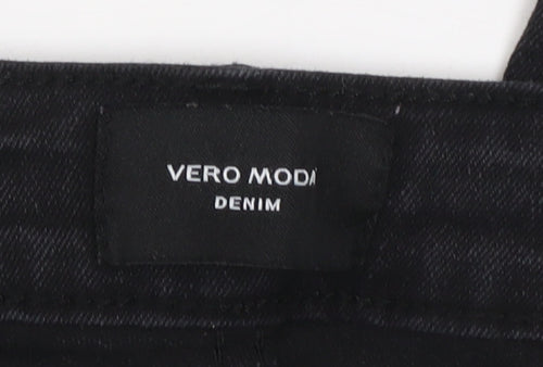 Vero Moda Women Black Cropped Slim Fit Denim Jeans Size M