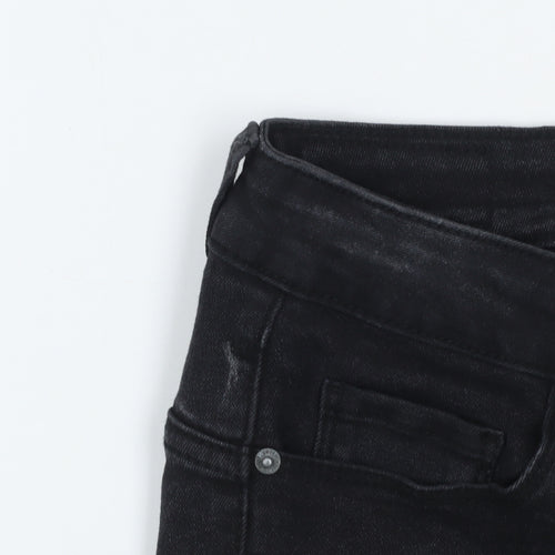 Vero Moda Women Black Cropped Slim Fit Denim Jeans Size M