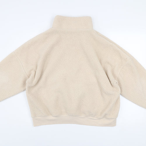 Dunnes Women Ivory 1/2 Zip Fleece Pullover Sweatshirt Size L