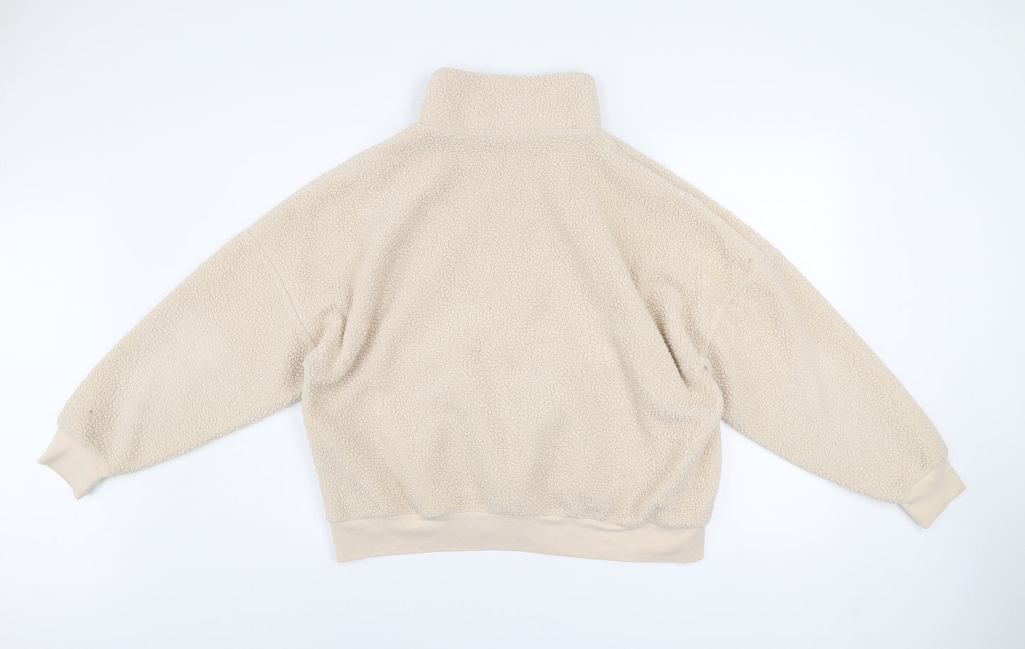 Dunnes Women Ivory 1/2 Zip Fleece Pullover Sweatshirt Size L