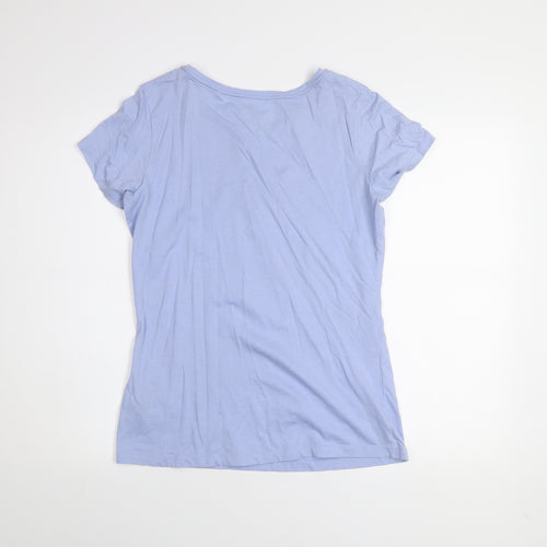 Jack Wolfskin Women's Blue Floral T-Shirt Size 12 Cotton Blend