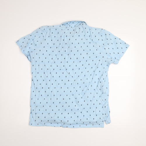 International Report Essentials Men's Blue Cotton Short Sleeve Polo Shirt Size L