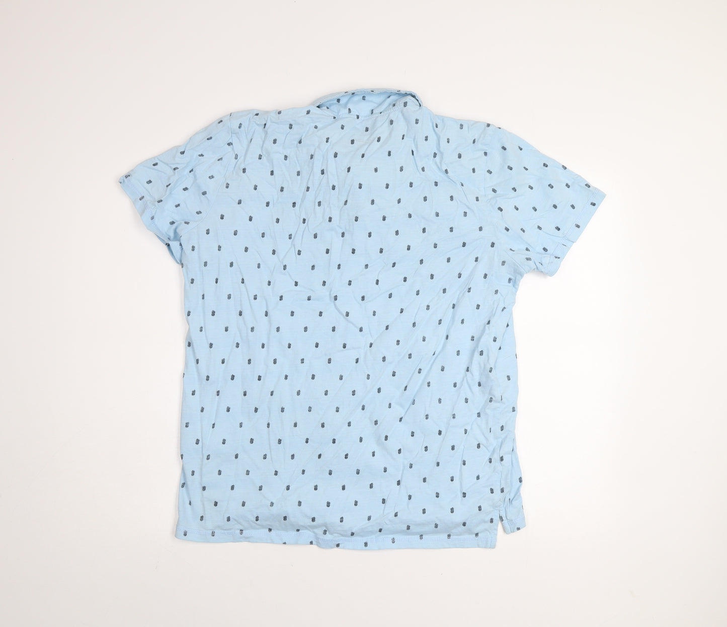 International Report Essentials Men's Blue Cotton Short Sleeve Polo Shirt Size L