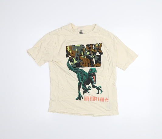 Marks and Spencer Boys Beige Jurassic World Dinosaur T-Shirt 11-12 Years