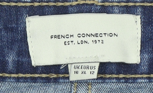 French Connection Women Blue Size 16 Straight Stretch Jeans