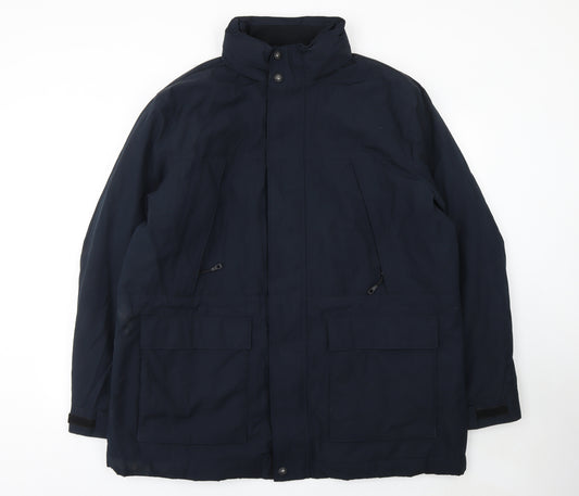 Marks and Spencer Men's Blue 2XL Parka Jacket Waterproof Winter Coat