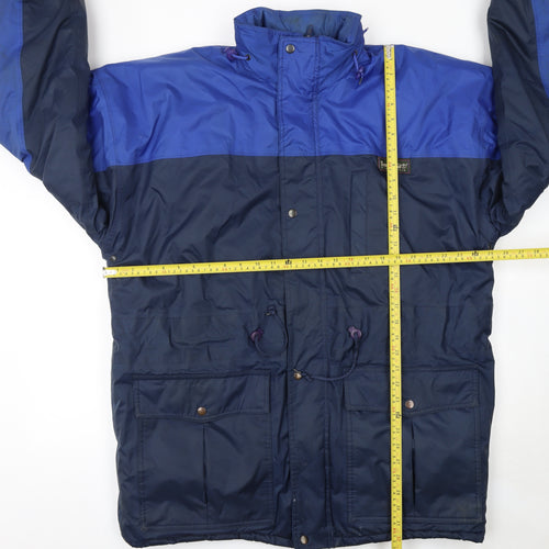 Timberland Men’s Blue L Parka Jacket Weathergear Nylon Lined Outdoor