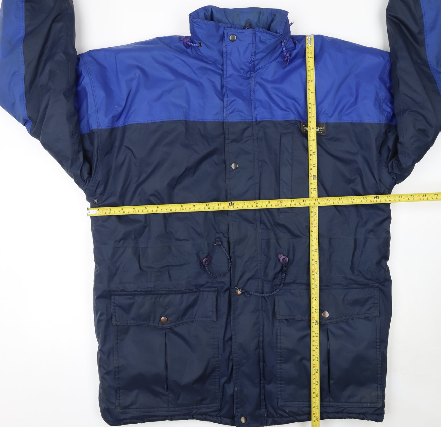 Timberland Men’s Blue L Parka Jacket Weathergear Nylon Lined Outdoor