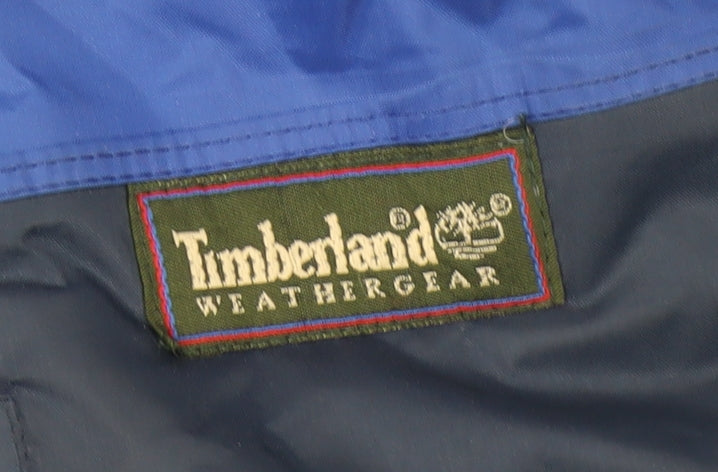 Timberland Men’s Blue L Parka Jacket Weathergear Nylon Lined Outdoor