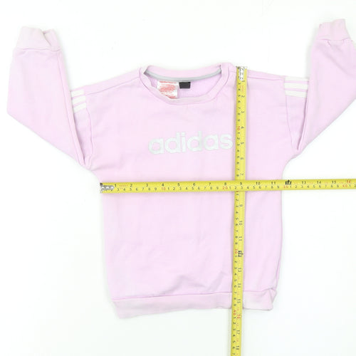 Adidas Girls Pink Logo Sweatshirt 3 Years Long Sleeve Pullover Top