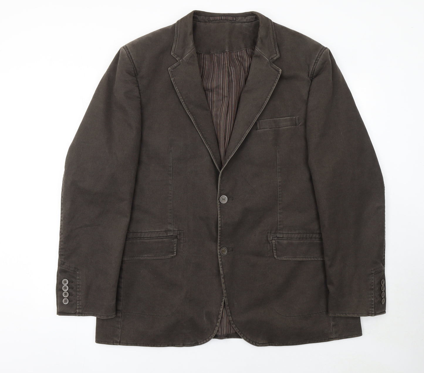 Remus Uomo Men's Brown Cotton Slim Blazer Jacket 46R