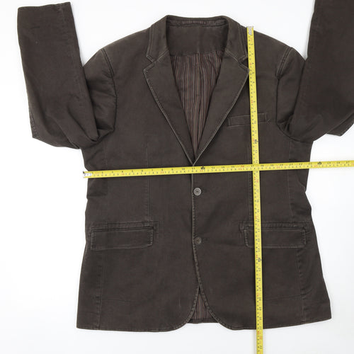 Remus Uomo Men's Brown Cotton Slim Blazer Jacket 46R