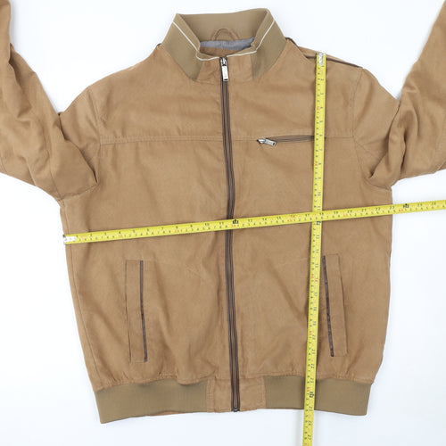 St. Bernard for Charles Stores Men's Beige Large Basic Jacket Polyester Zip Up