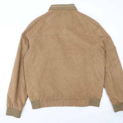 St. Bernard for Charles Stores Men's Beige Large Basic Jacket Polyester Zip Up