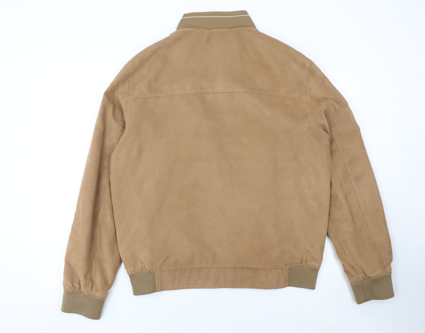 St. Bernard for Charles Stores Men's Beige Large Basic Jacket Polyester Zip Up