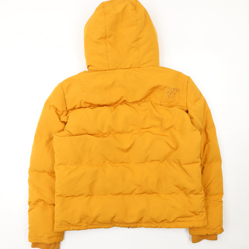 Superdry Mens Yellow Everest Puffer Jacket L Hooded Winter Coat