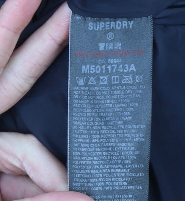 Superdry Mens Yellow Everest Puffer Jacket L Hooded Winter Coat