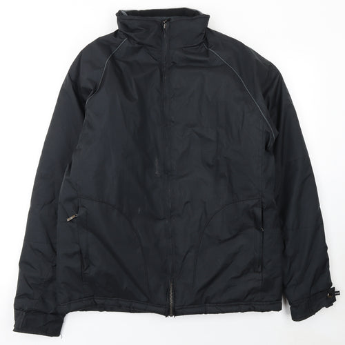 BHS Men's Black Polyester Mid-Length Zip Activewear Jacket Size M