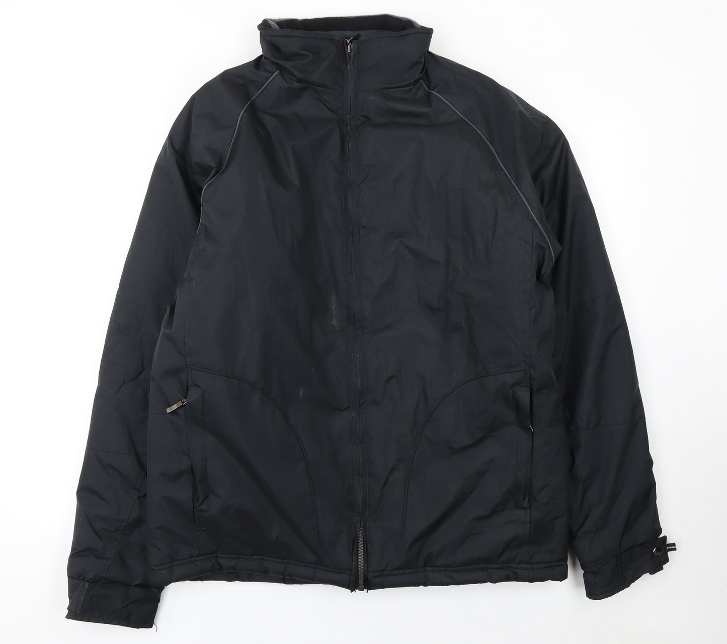 BHS Men's Black Polyester Mid-Length Zip Activewear Jacket Size M