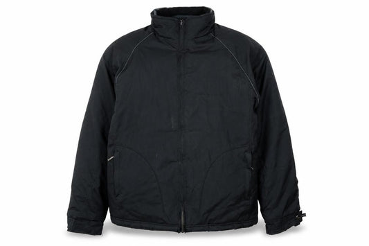 Front view of BHS Men's Black Polyester Mid-Length Zip Activewear Jacket, size M