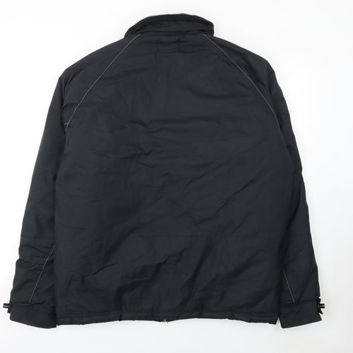 BHS Men's Black Polyester Mid-Length Zip Activewear Jacket Size M