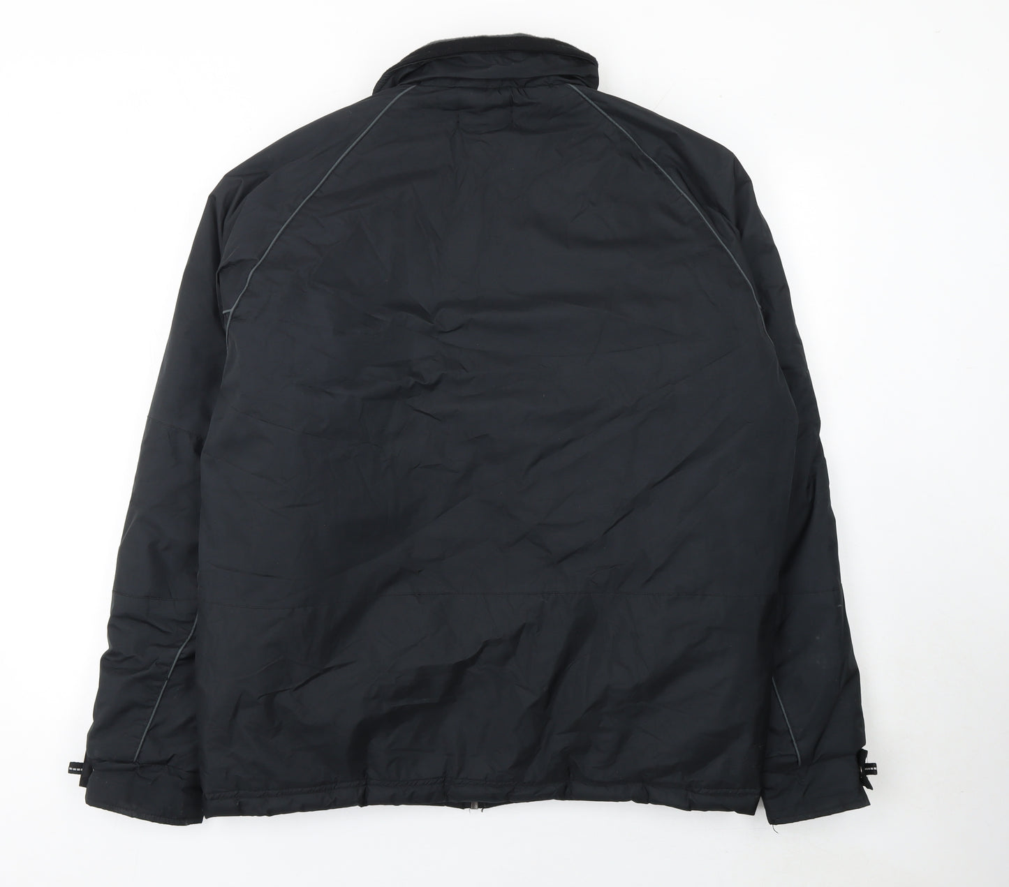 BHS Men's Black Polyester Mid-Length Zip Activewear Jacket Size M
