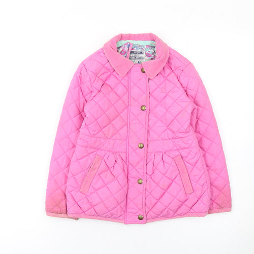 Joules Girls Pink Quilted Mid-Length Jacket 6 Years Padded Lined Coat