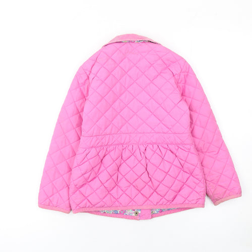 Joules Girls Pink Quilted Mid-Length Jacket 6 Years Padded Lined Coat