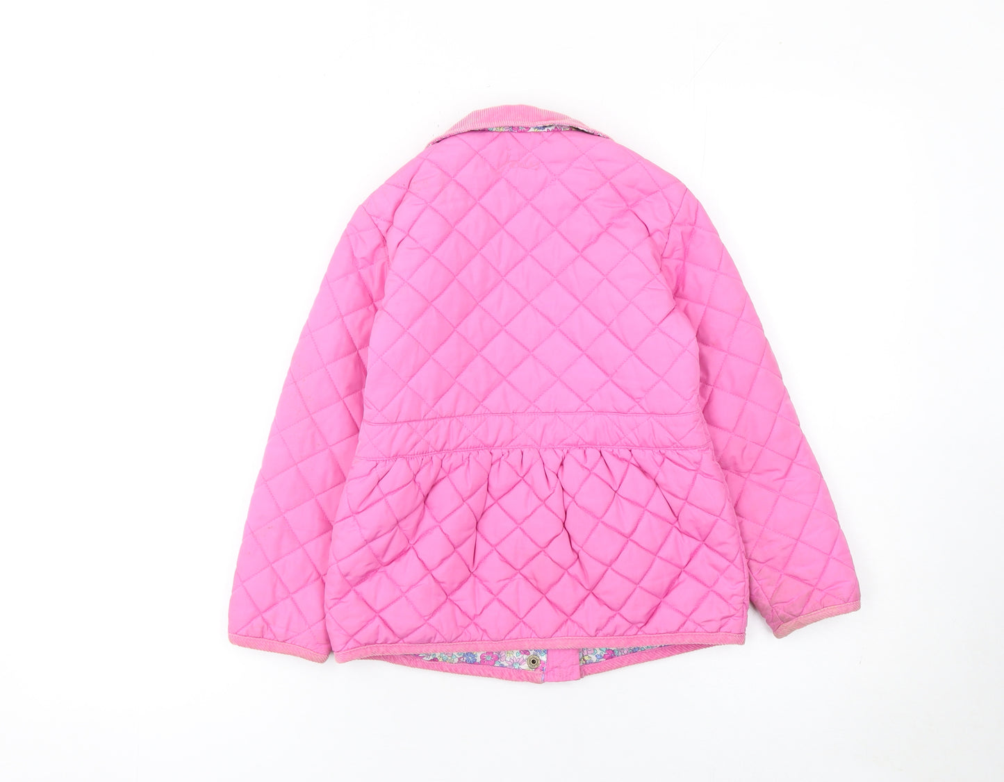 Joules Girls Pink Quilted Mid-Length Jacket 6 Years Padded Lined Coat
